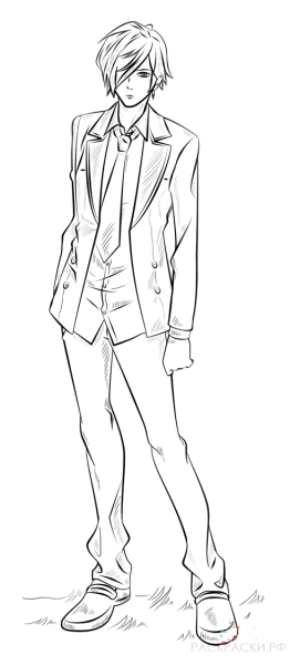 Раскраска мужчина в полный рост