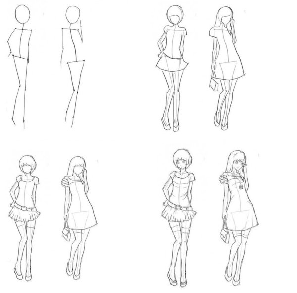 Девушки для срисовки в полный рост
