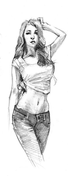 Девуш срисовка в полный рост