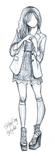 Девушка в платье раскраска