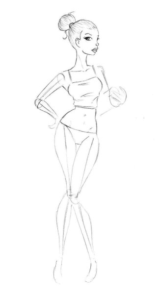 Рисунок человека в полный рост легкий