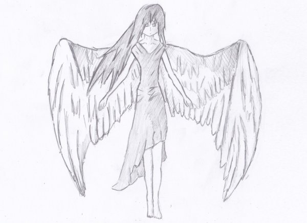 Рисунок ангела для срисовки