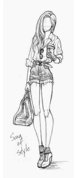 Скетчи одежды для девушек
