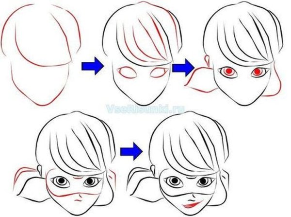 Как нарисовать леди баг