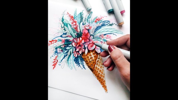 Рисунки маркерами