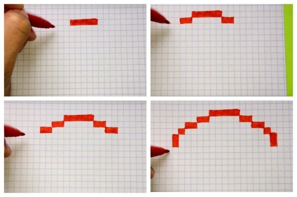 Рисунки по клеточкам чёрной ручкой