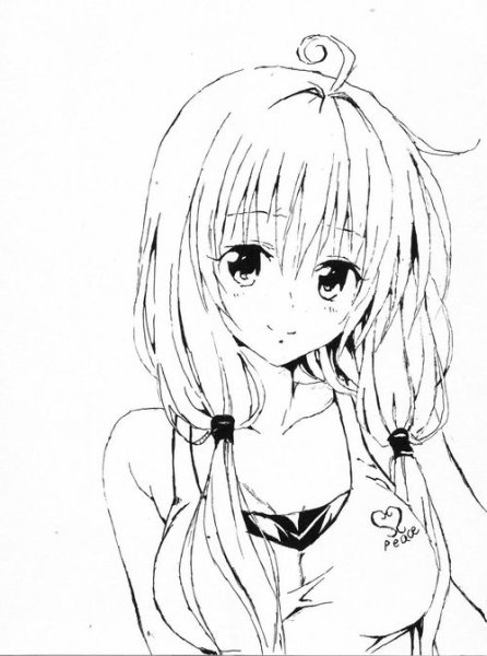 Аниме рисунки черной ручкой