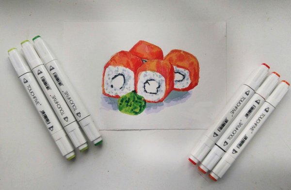 Маленькие рисуночки маркерами