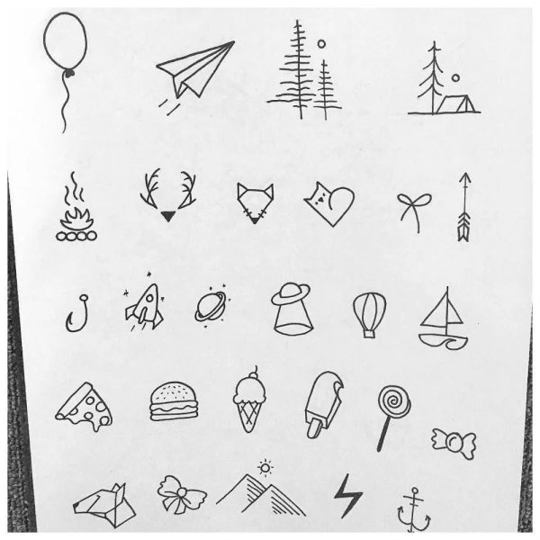 Рисунки для срисовки в блокнот