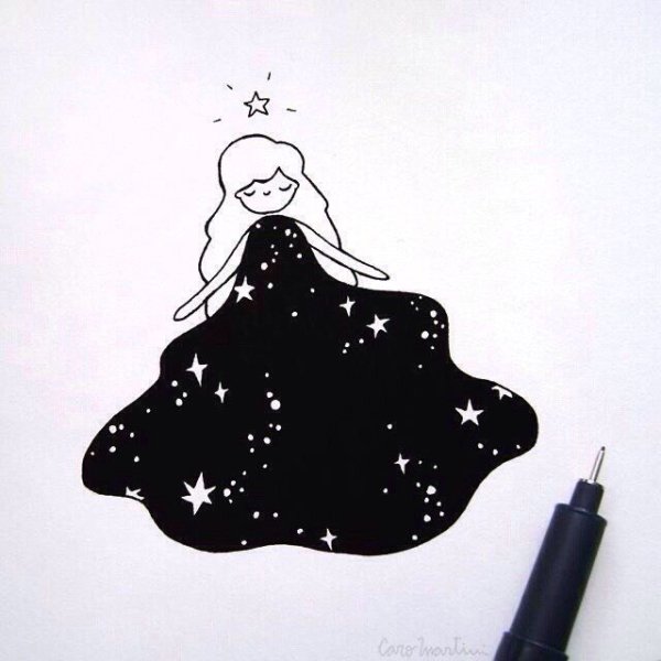 Ресуноки для срисрвки легкие красивые дувушка космас