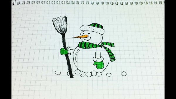 Новогодние рисунки для скетчбука