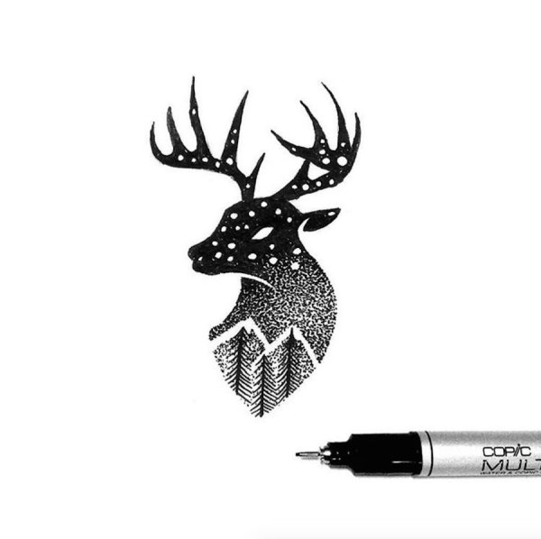 Рисунки маркером черным