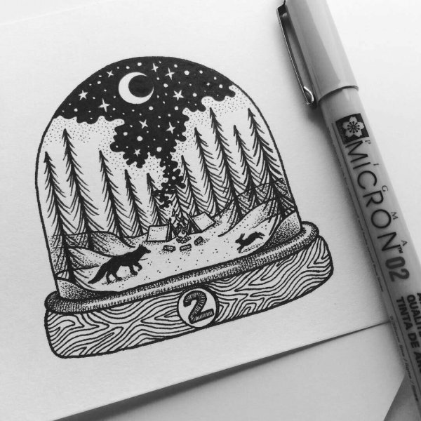 Рисунки для скетчбука черной ручкой