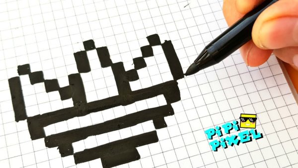 Рисунки маркером в клеточку