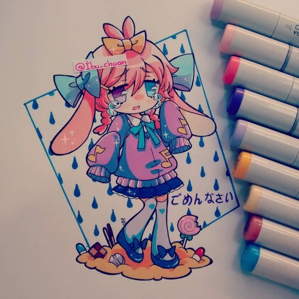 Чиби маркерами Copic