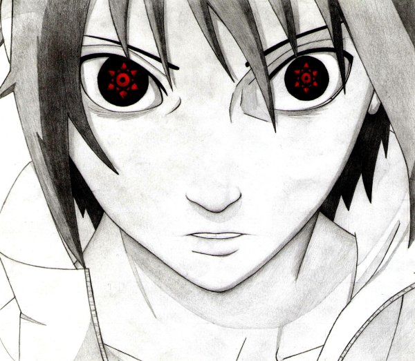 Аниме для срисовки Наруто Саске