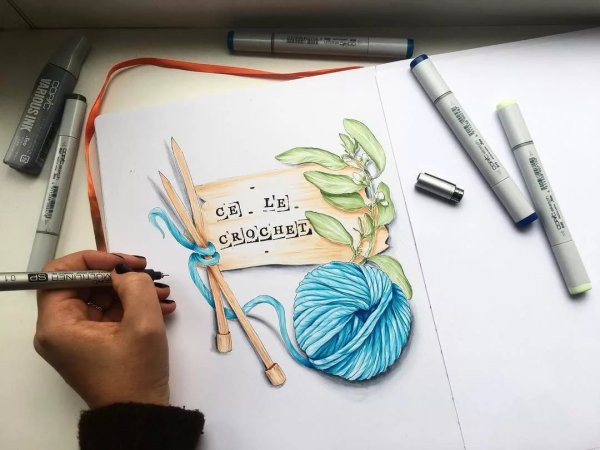 Рисование фломастерами для скетчинга