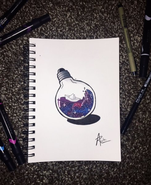 Лёгкие рисунки для скетчбука маркерами