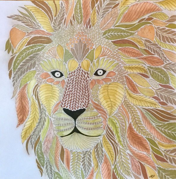 Лев гуашью