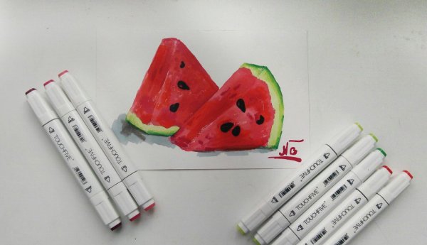 Рисунки спиртовыми маркерами