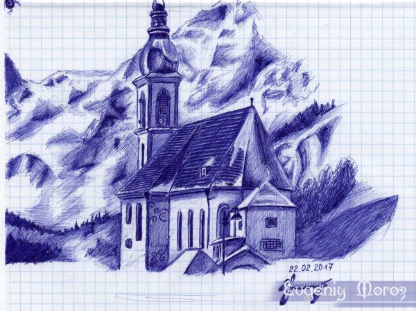 Рисунки ручкой в тетради