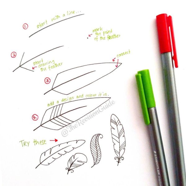 Ручки для перьев рисование