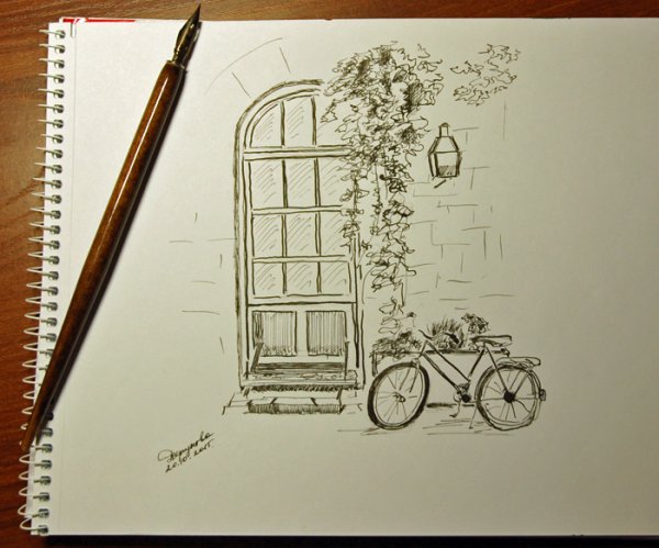 Не сложные рисунки перьевой ручкой