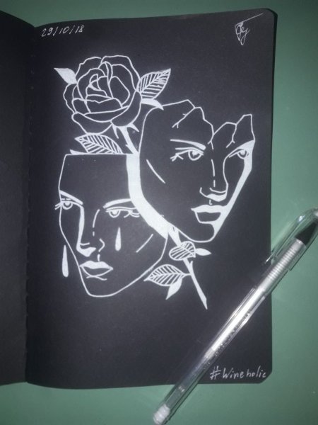 Рисунки на черной бумаге