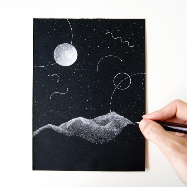 Рисуем на черной бумаге