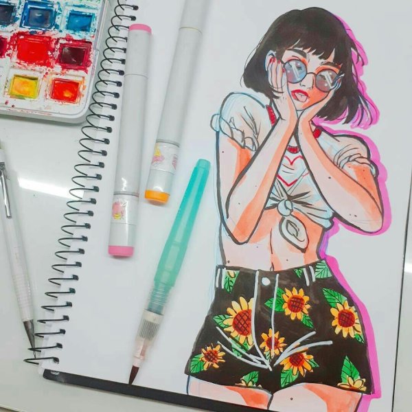 Рисунки маркерами легко