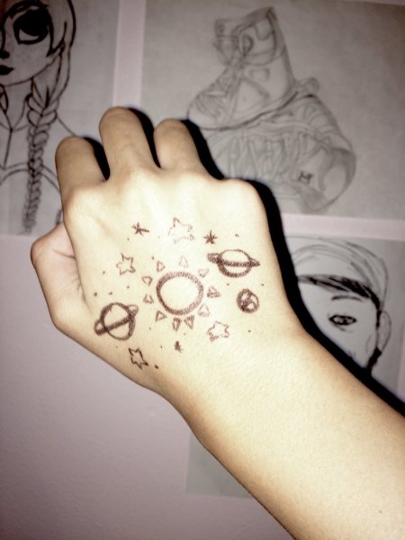 Красивые рисунки гелевой ручкой на руке