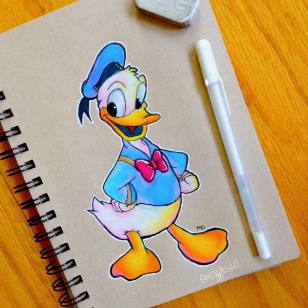 Персонаж мультфильмов фломастерами