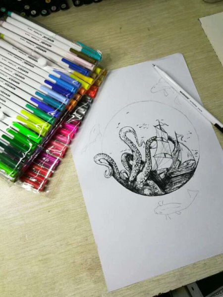 Тонкие фломастеры для рисования