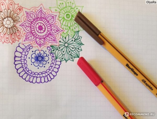 Цветы капиллярной ручкой