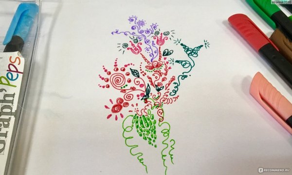 Цветы капиллярной ручкой