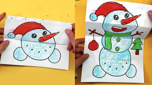 Новогодние открытки для рисования детям