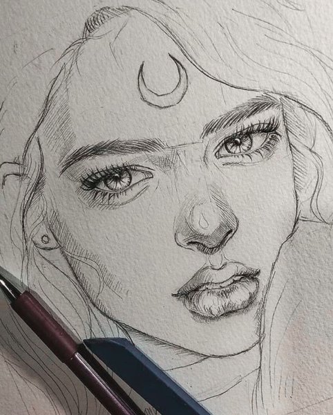 Лицо карандашом