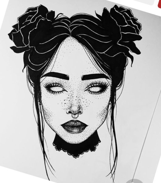 Рисунки гелевой ручкой девушки