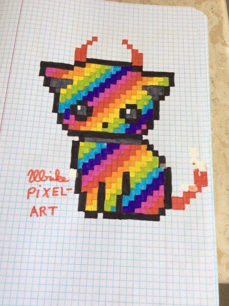 Рисунки по клеточкам радужные