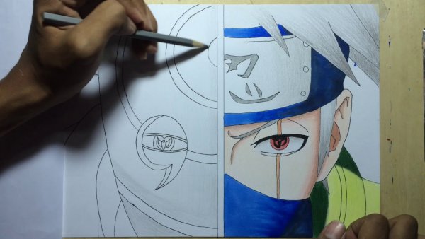 Какаши из Наруто маркерами