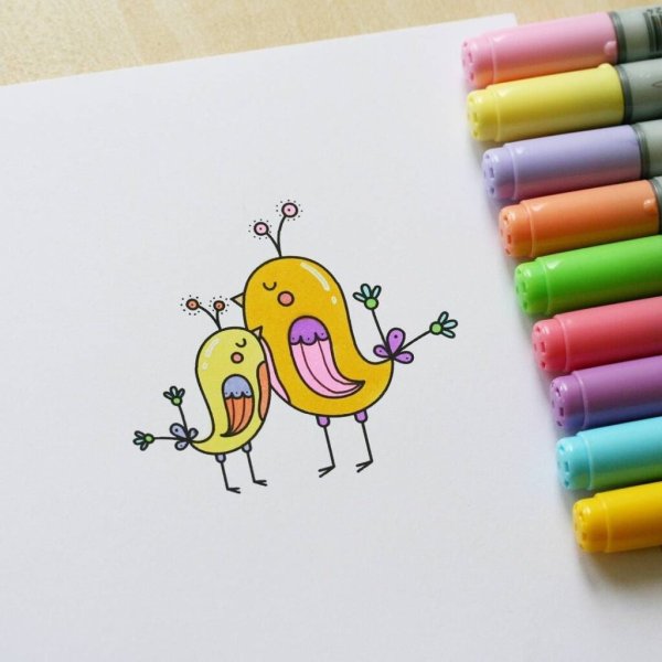 Рисунки фломастерами легкие