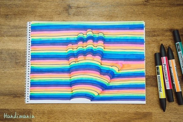 Объемный рисунок своими руками