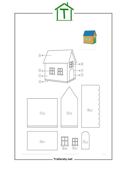 Домик 3д ручкой схемы
