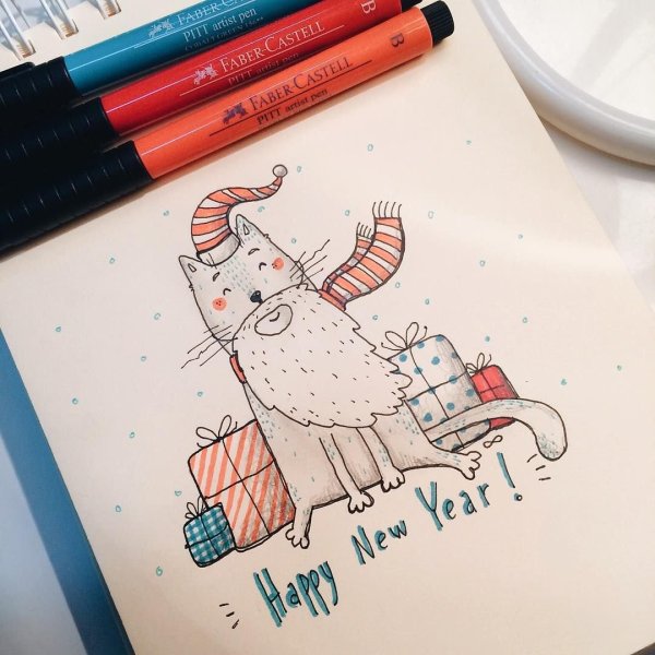 Новогодние картинки для срисовки