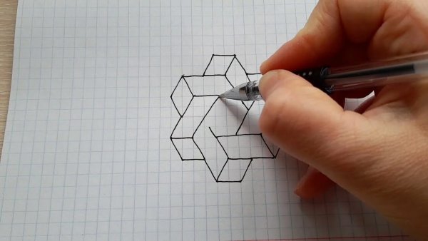 Рисунки по клеткам ручкой простые 3д