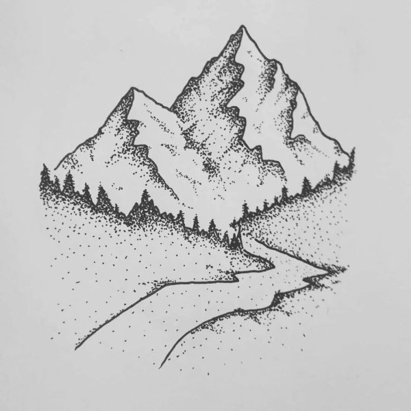 Горы карандашом