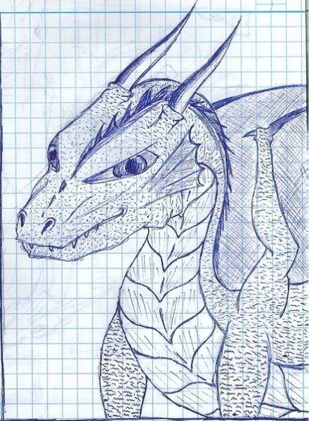 Дракон черной ручкой