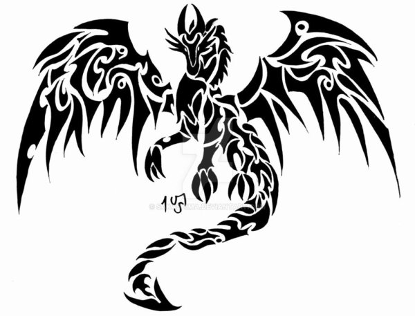 Рисунки драконов ручкой