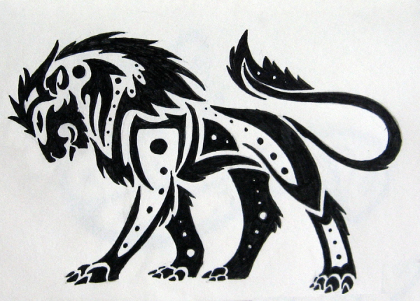 Лев в стиле трайбл