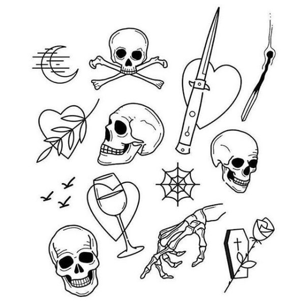 Тату череп маленький